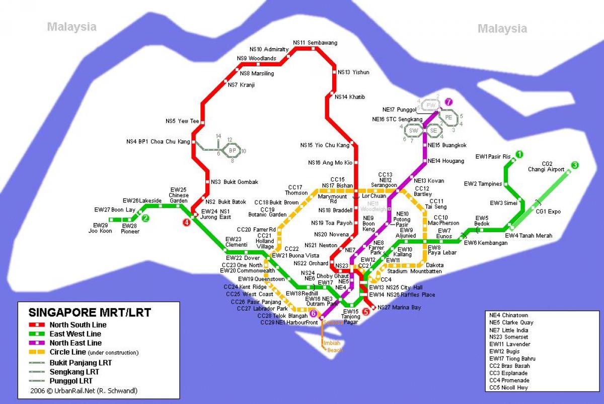 mrt-stationen Singapore karta