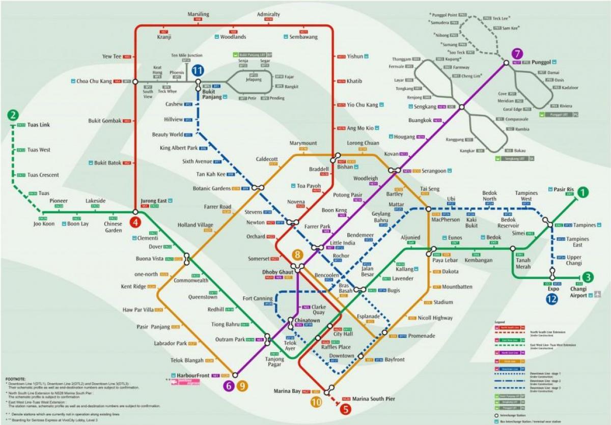 karta mrt-stationen Singapore