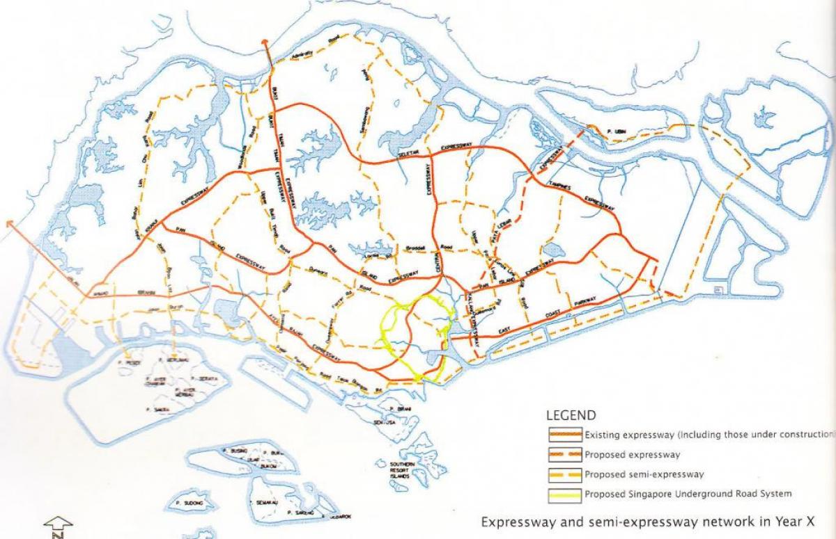 Singapore motorväg karta