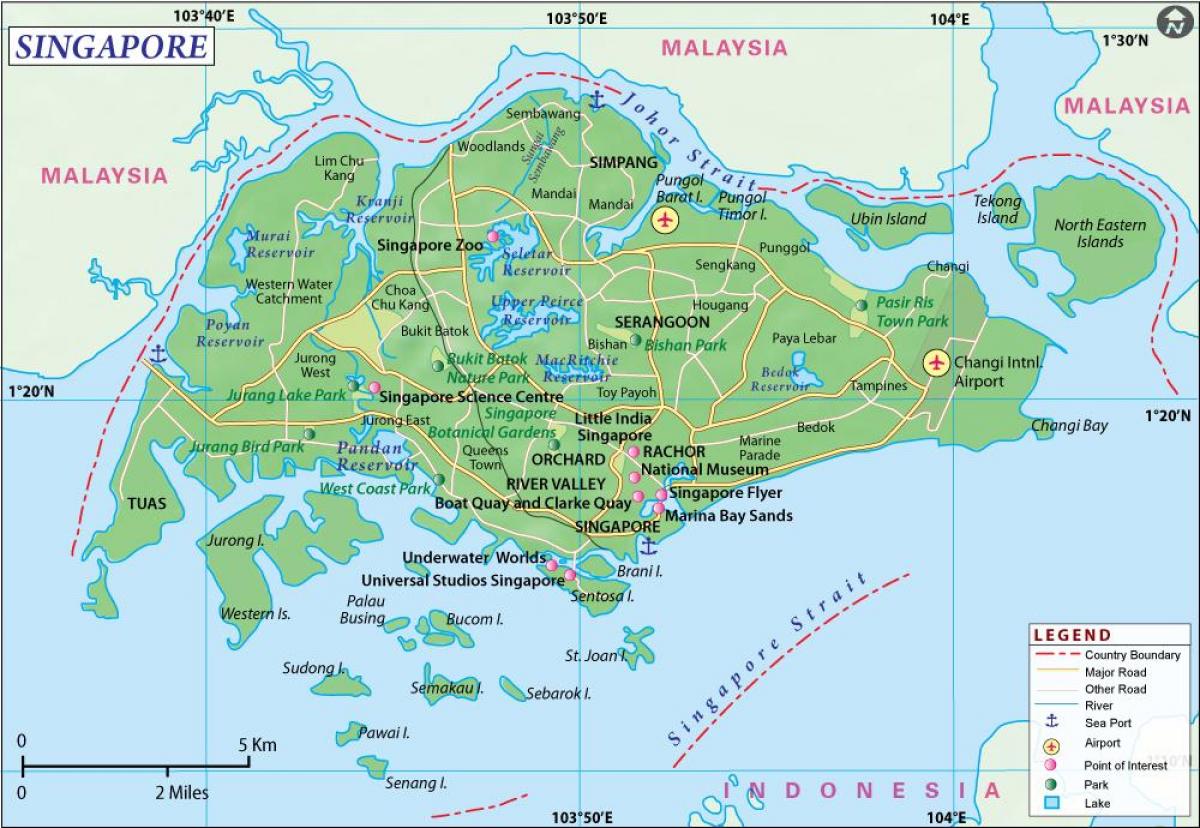 karta över Singapore city