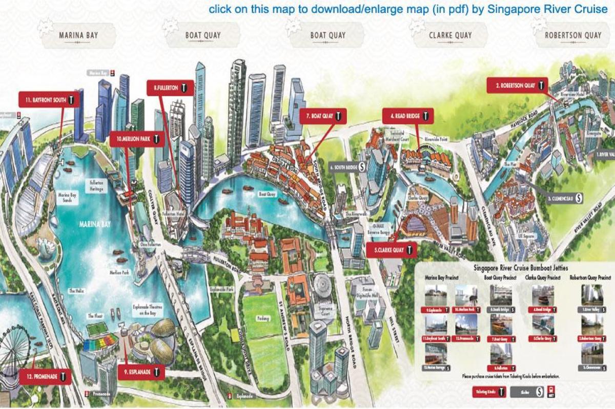 karta över Singapore River Cruise