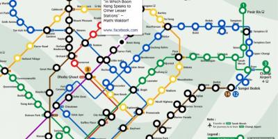 Mrt-tågstationen karta Singapore