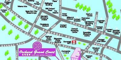Orchard road i Singapore karta