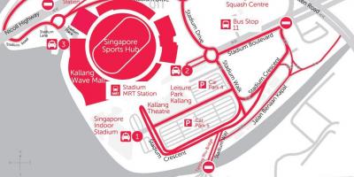 Karta över Singapore idrottsanläggningen