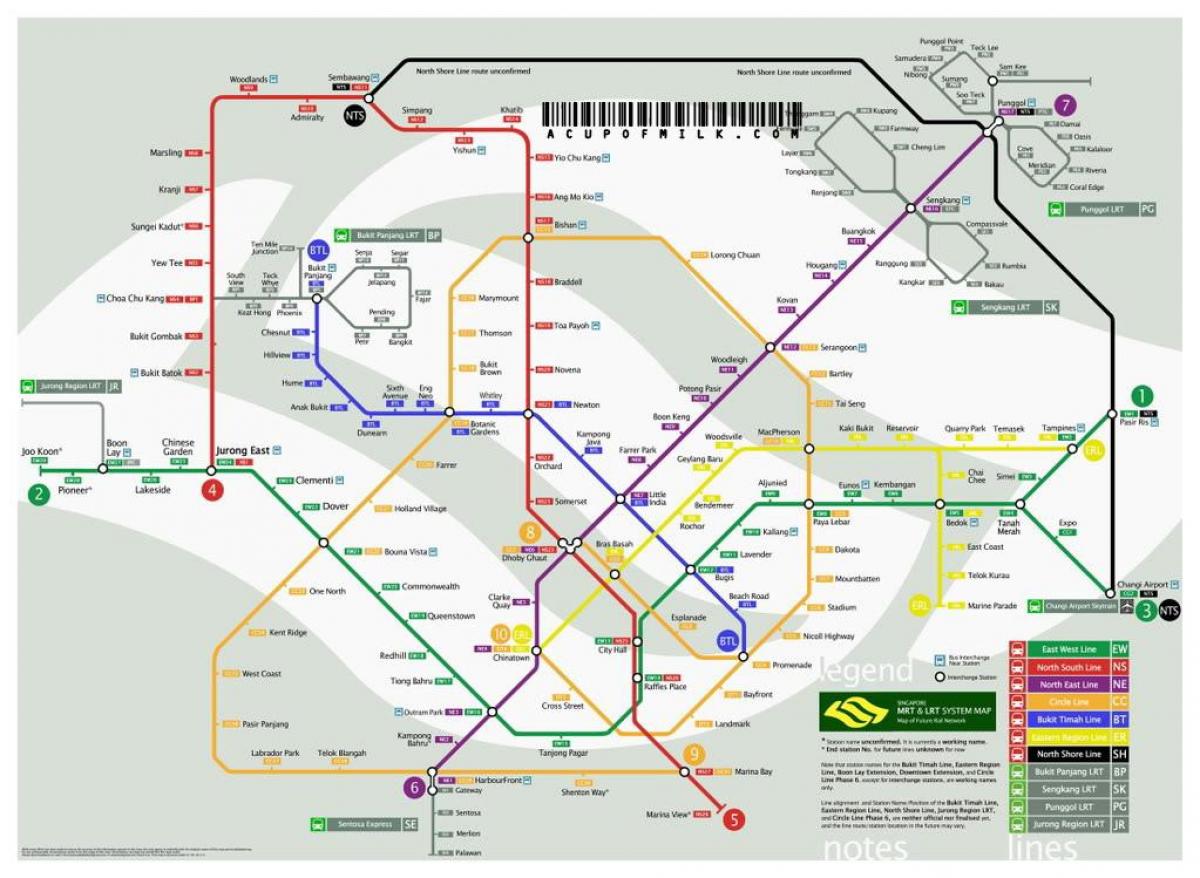 Singapore mrt linje karta