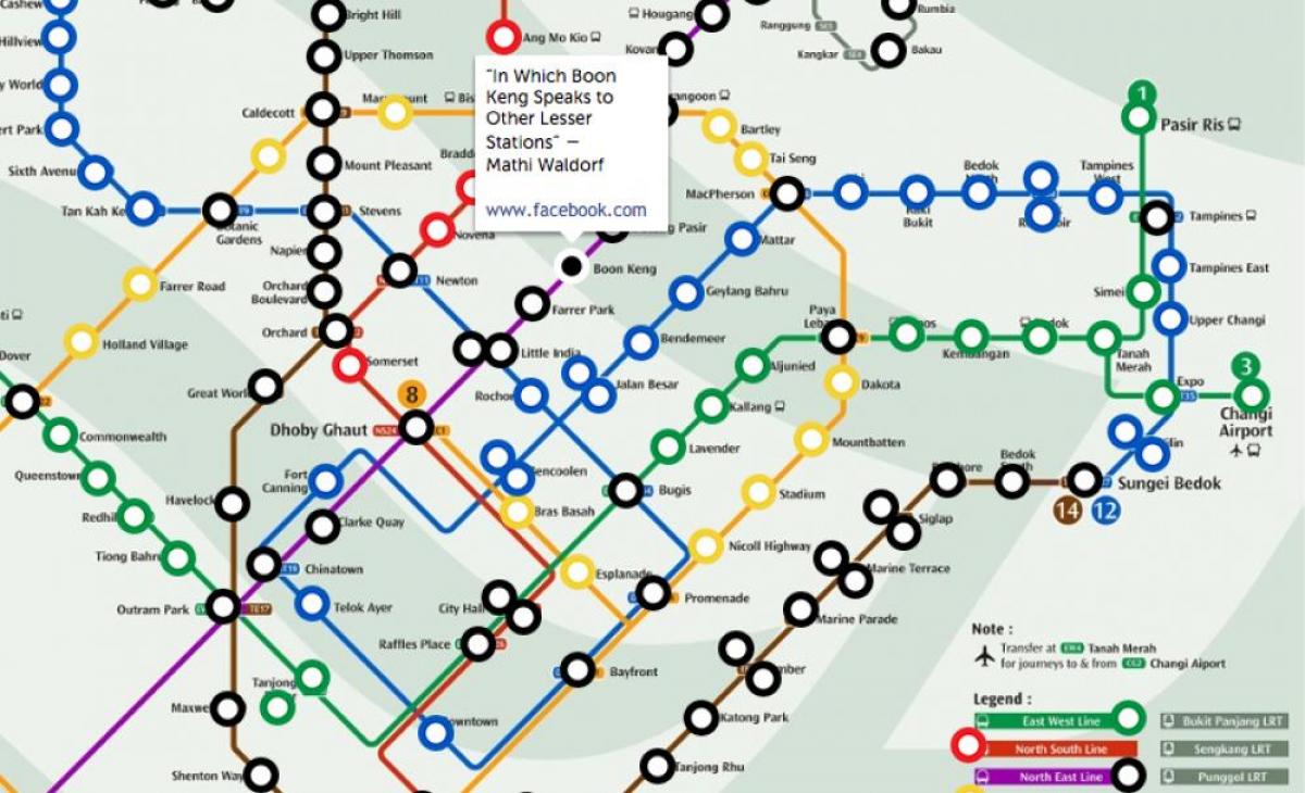 mrt-tågstationen karta Singapore