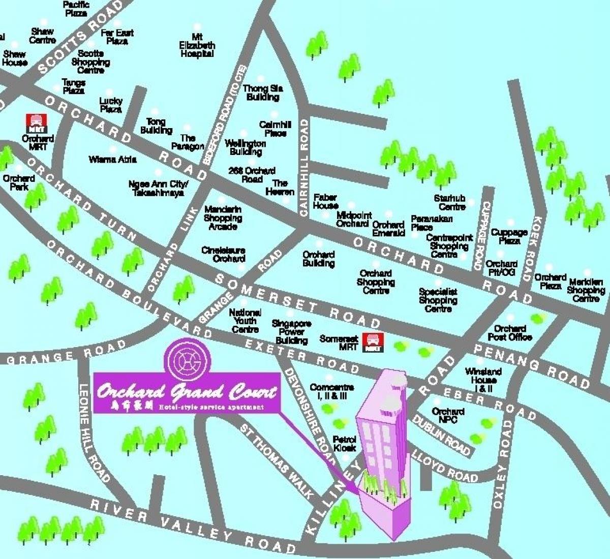orchard road i Singapore karta