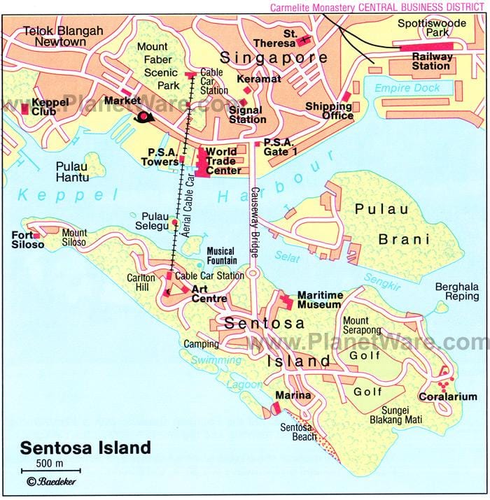 karta över sevärdheter i Singapore