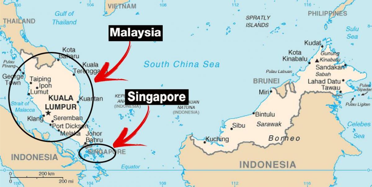 Singapore världskarta