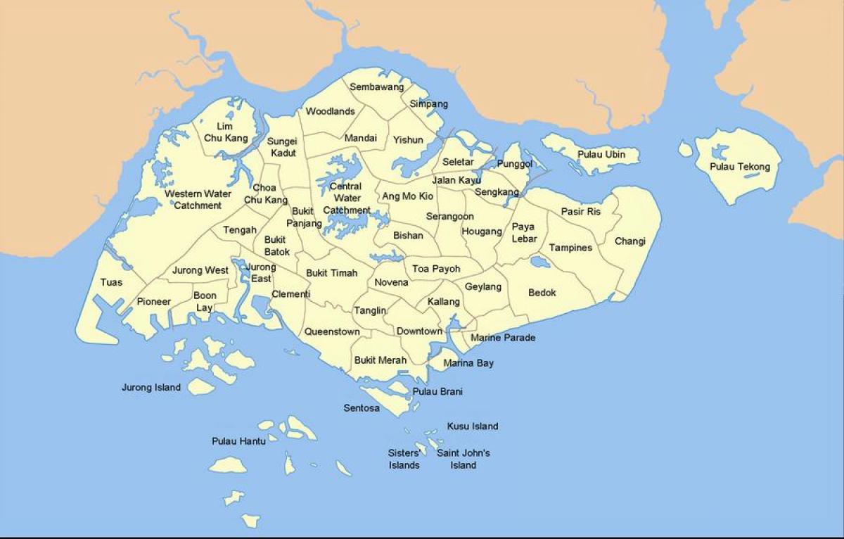 karta över Singapore land