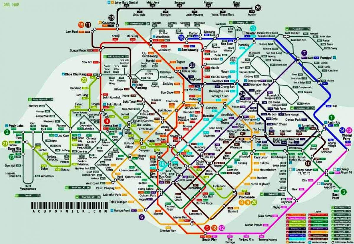 Singapore tågstationen karta