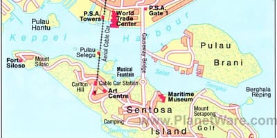 Karta över sevärdheter i Singapore