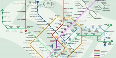 Karta över Singapore järnvägen